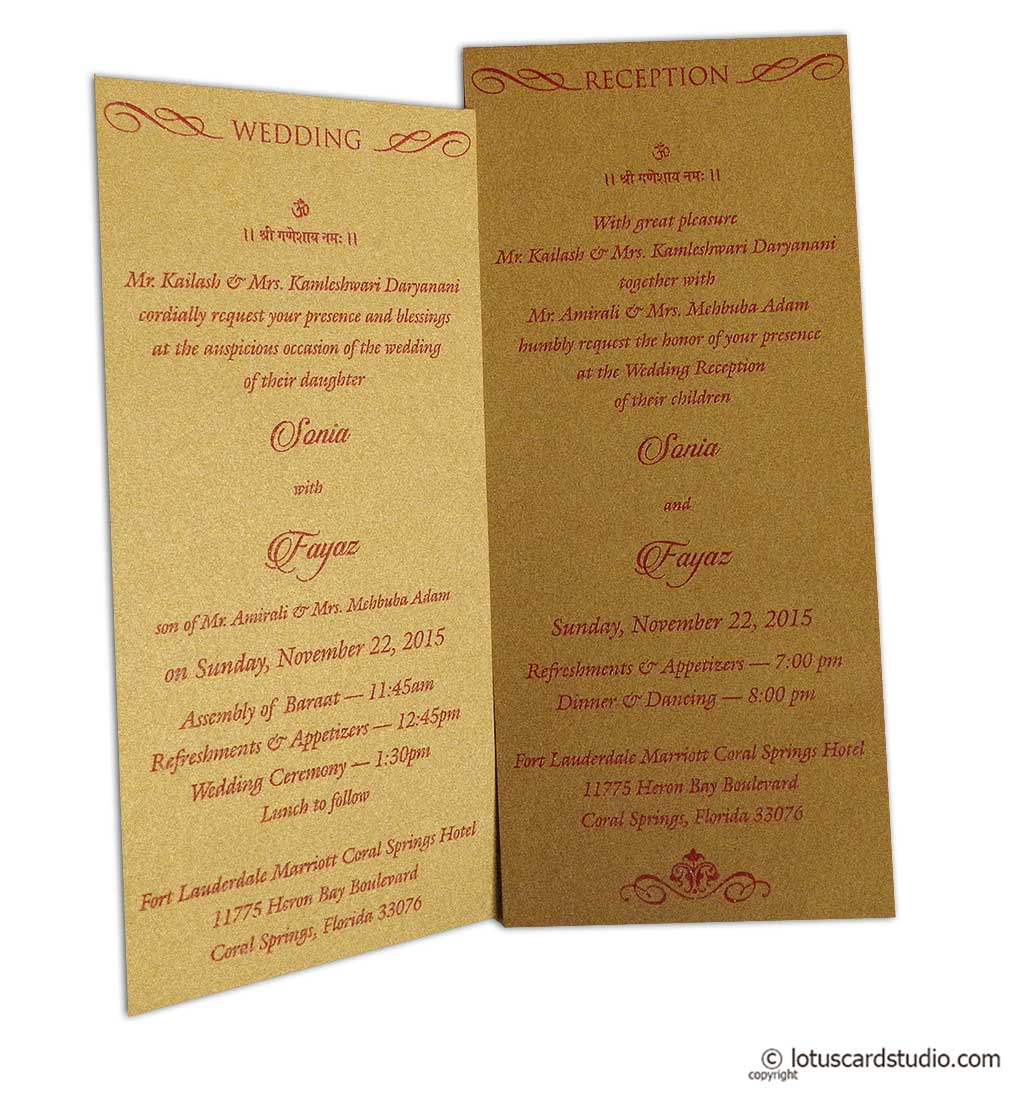 Laser Cut Wedding Card in Royal Red - Lotus Card Studio
