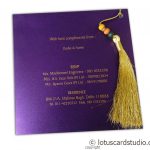Card back of Dazzling Wedding Invitation Card with Beads Dori