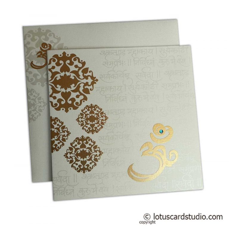 Floral Wedding Card Mantras Rich - Lotus Card Studio