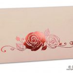 Front of Light Pink Money Envelope with Hot Foil Rose