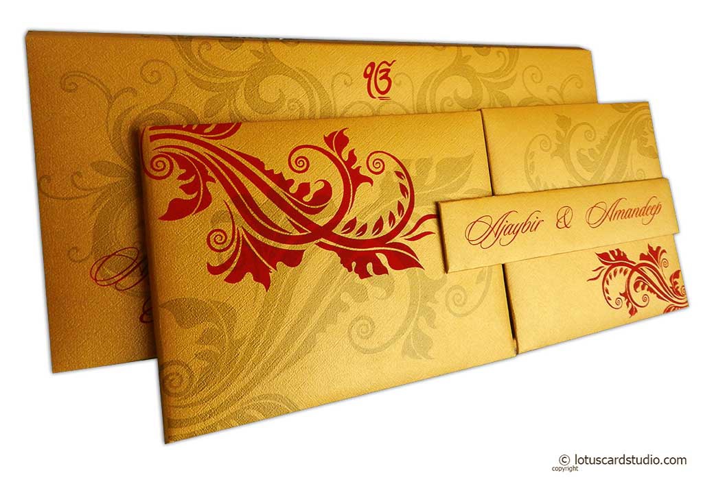 Golden Wedding Invitation Card Design 3
